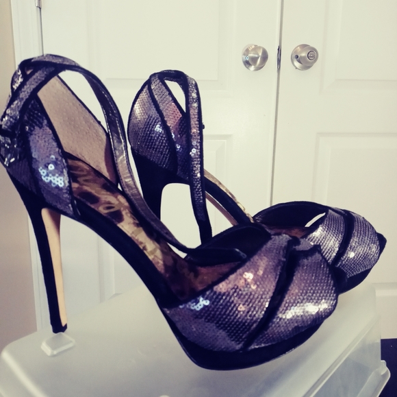 Sam Edelman Women's Lavender Sequins Sparkling Heels - Picture 2 of 12